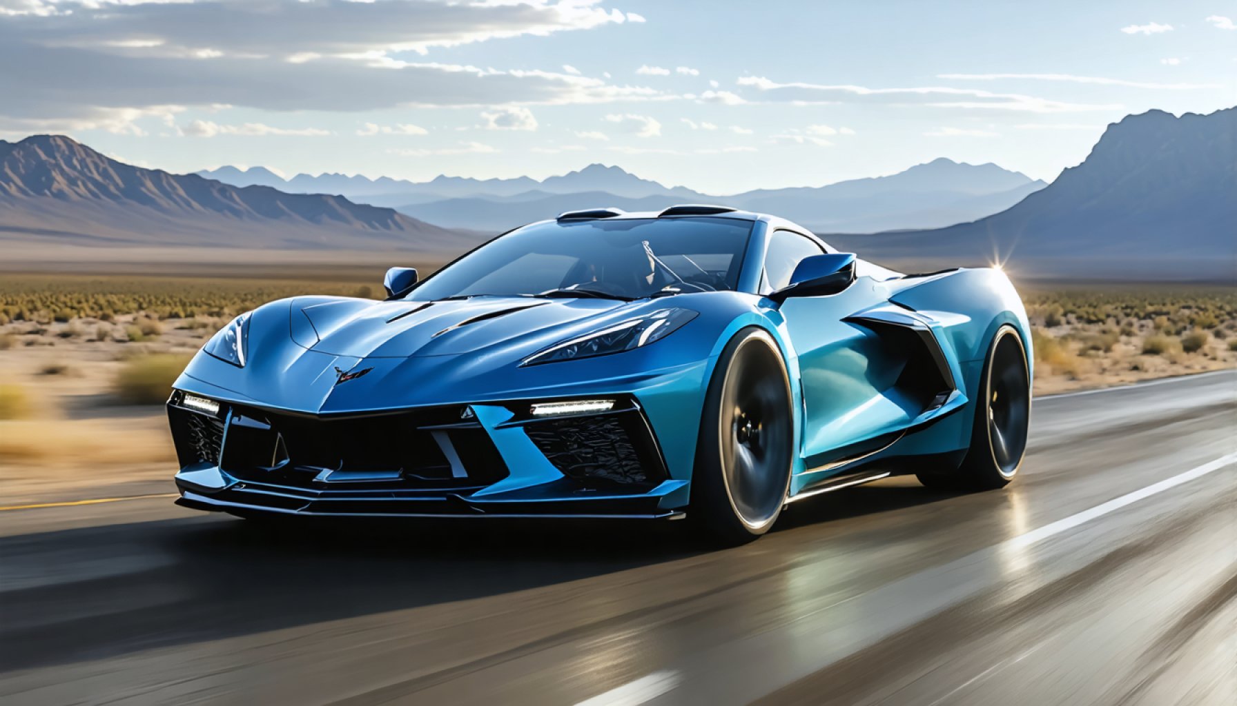 The Corvette E-Ray: A Daring Dance of Elegance and Power in an Unforgiving Landscape